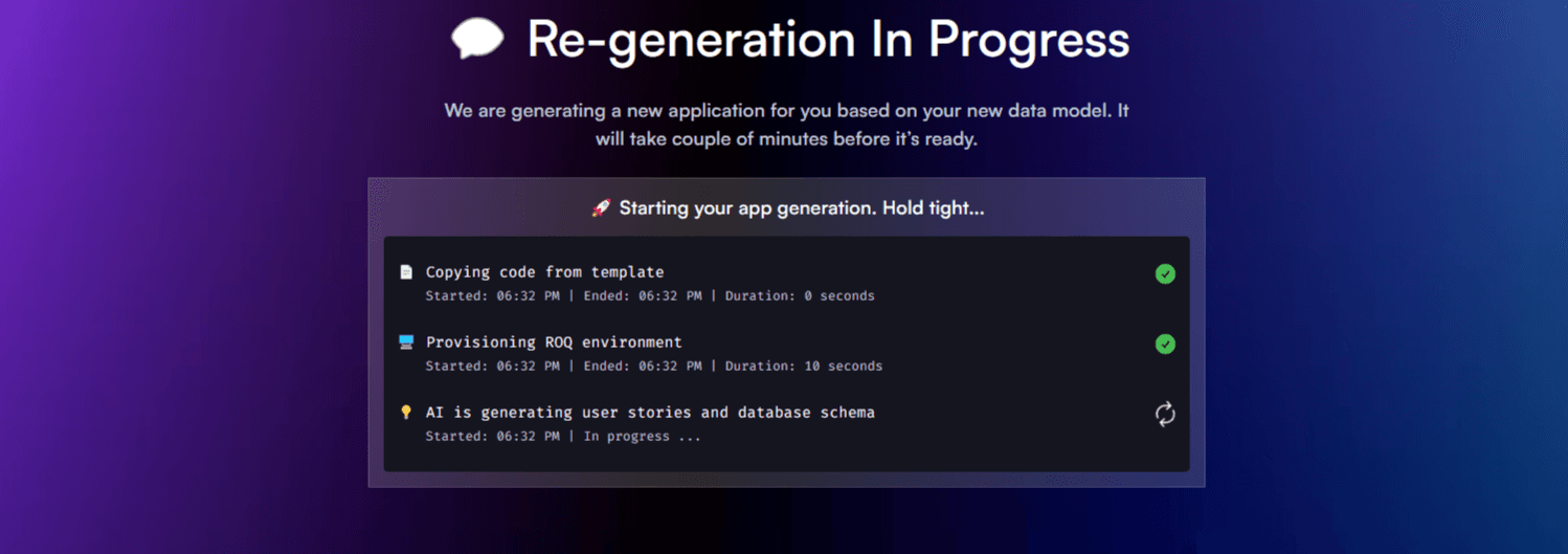 regenerate application